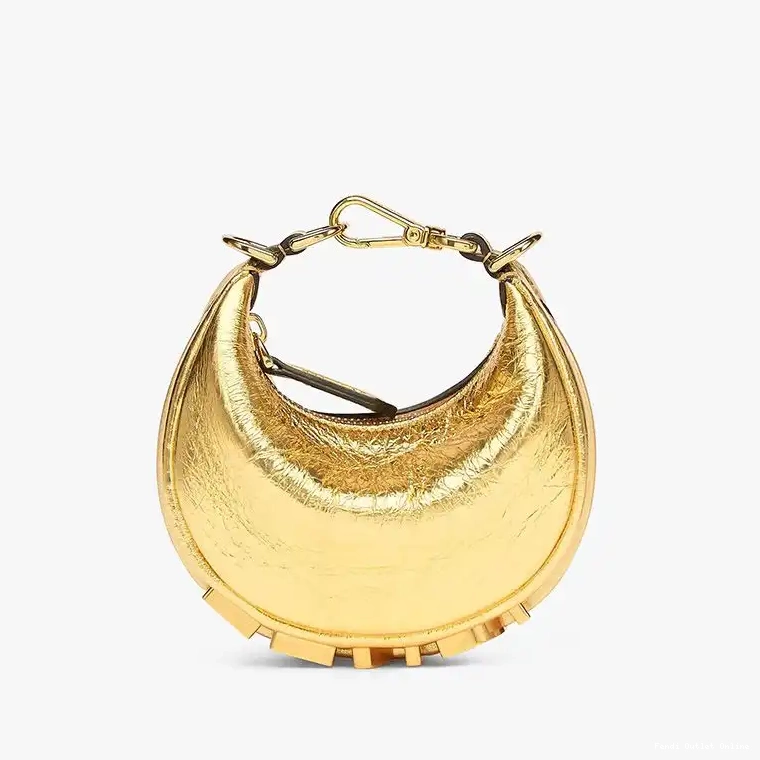 Cheap Bag Gold Calf In Nano Fendigraphy Leather Fendi Hobo 0527